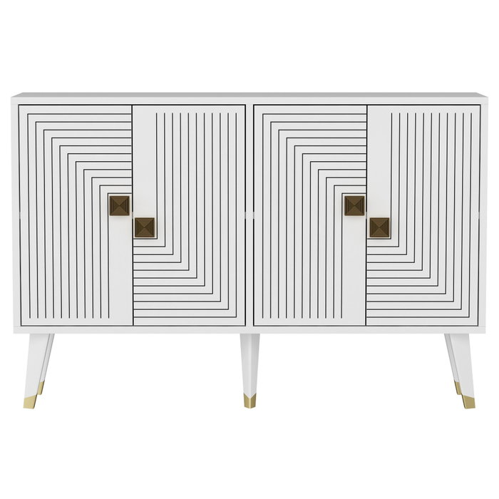 Hanah Home Consola Blanco y Oro Hanah Home Consola Blanco y Oro